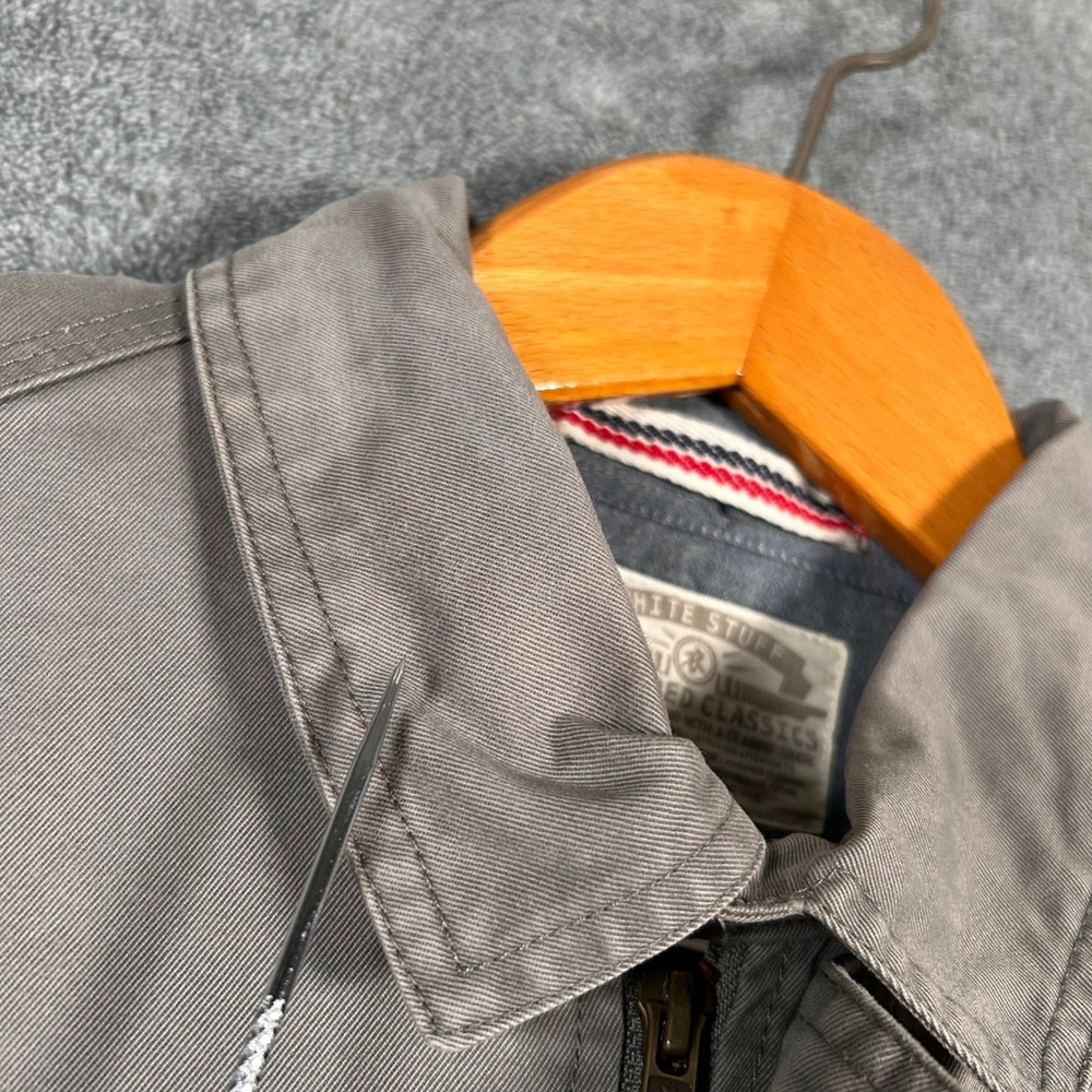 White Stuff Harrington Jacket Laundered Classics Mens S Taupe Grey Cotton Twill - Picture 8 of 16
